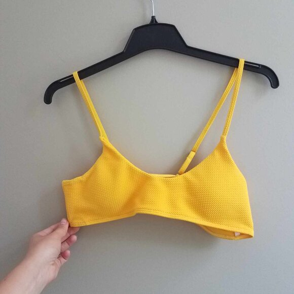 Cute XXL Mustard Yellow Swim/Activewear Cropped Top, STRETCHY, Summer Girl Vibes - Picture 5 of 5